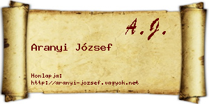 Aranyi József névjegykártya