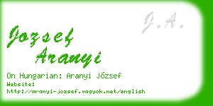 jozsef aranyi business card